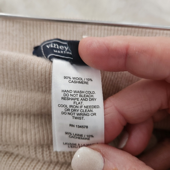 Vineyard Vines Pants Women XS Oat Cashmere Wide Leg Pull On Knit - Picture 4 of 10